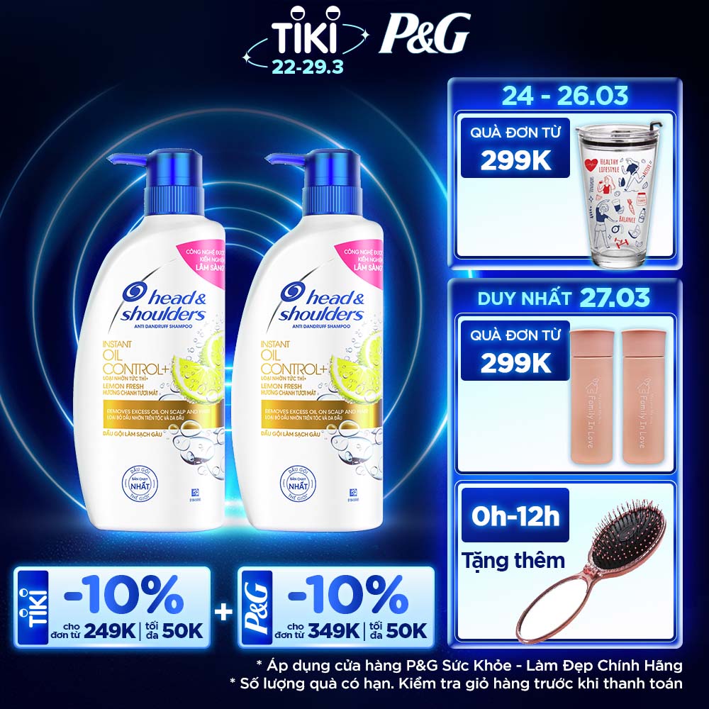 Combo 2 Dầu Gội HEAD &amp; SHOULDERS Hương Chanh Sảng Khoái 625ml