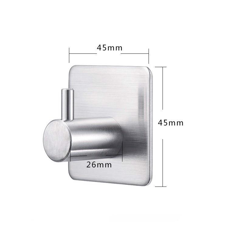 Móc Inox SUS304 Dán Tường Hình Trụ, Móc Treo Đồ Đa Năng Không Cần Khoan Đục