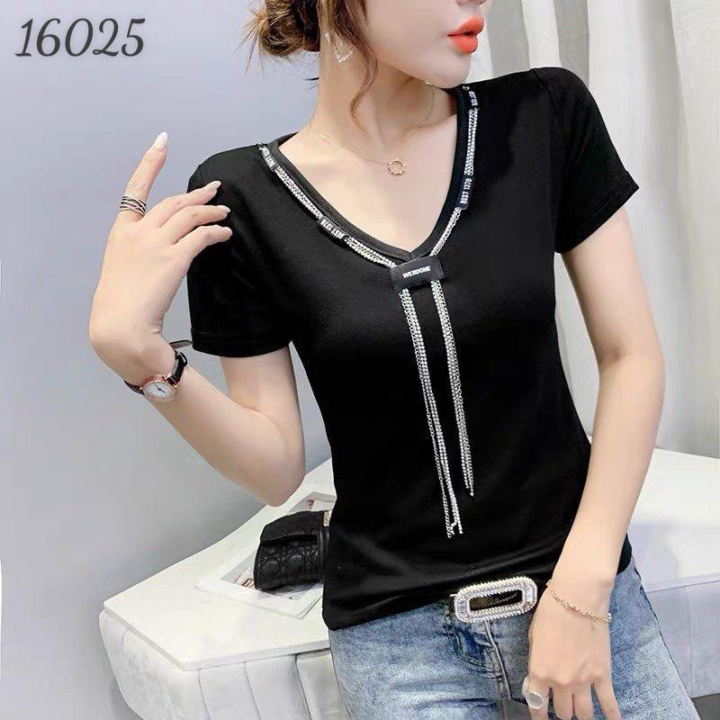 Áo kiểu cổ tim dây ch uyền 16025