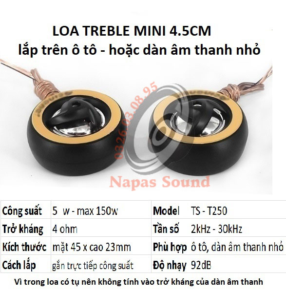 BỘ 2 LOA TRÉP Ô TÔ PICINER GIÁ RẺ - LOA TREBLE MINI - CHO LOA KÉO VÀ DÀN ÂM THANH NHỎ