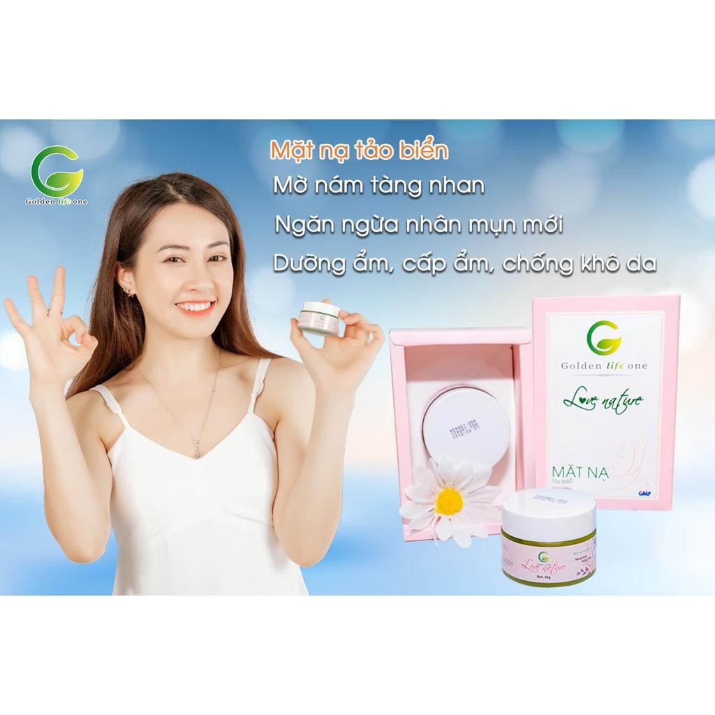 Combo Sữa Rửa Mặt Love Nature 50ML + Kem Mụn Love Nature 15G + Mặt Nạ Tảo Biển Love Nature 30G GOLDEN LIFE ONE