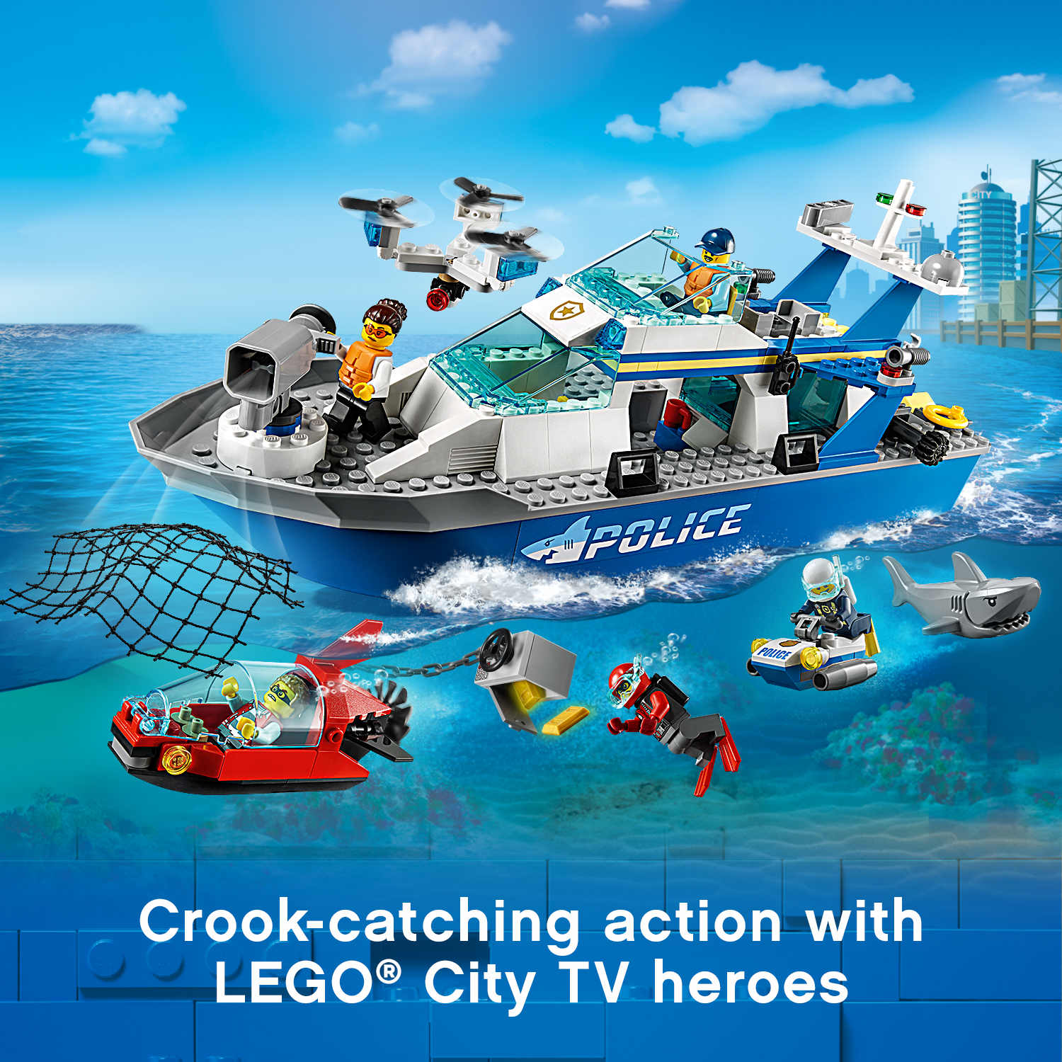 Đồ Chơi Lắp Ráp LEGO City Tàu Tuần Tra Cảnh Sát 60277 Cho Bé Trên 5 Tuổi