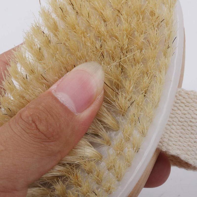 Bàn Chải Tắm Bằng Gỗ Lông Mềm Tự Nhiên