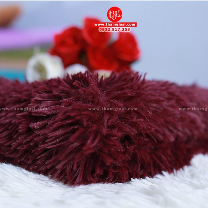 Thảm Lông Xù Màu Đỏ Rượu Vang | 160x200cm | Thảm Trang Trí Phòng Khách - Phòng Ngủ - Thảm Trải Sofa - Thảm Dành Cho Bé