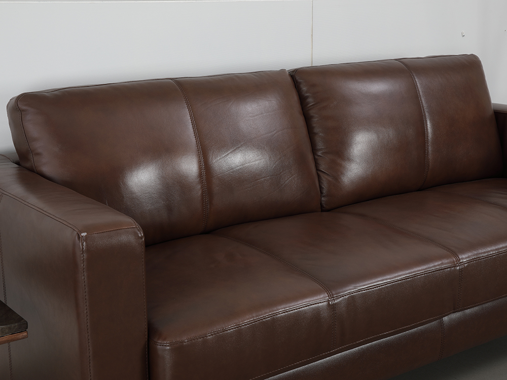 Ghế Sofa ESPRESSO Da Thật 3 Chỗ Phòng Khách Khung Gỗ Tự Nhiên Màu Nâu/Xám Kích Thước 210 x 100 x 90 cm | Index Living Mall | Nhập Khẩu Thái Lan - Phân Phối Độc Quyền Tại Việt Nam