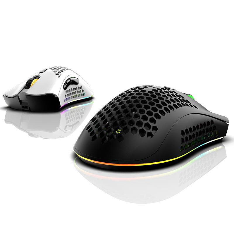 Sạc USB Không Dây 2.4G RGB Sáng Tổ Ong Chuột Chơi Game Cho Máy Tính Để Bàn Máy Tính Xách Tay Chuột Laptop Mause Game Thủ Dễ Thương