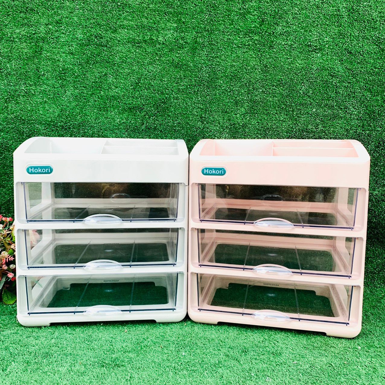 Tủ đựng mỹ phẩm, đồ dùng trang điểm, trang sức 3 tầng nhựa Hokori Việt Nhật