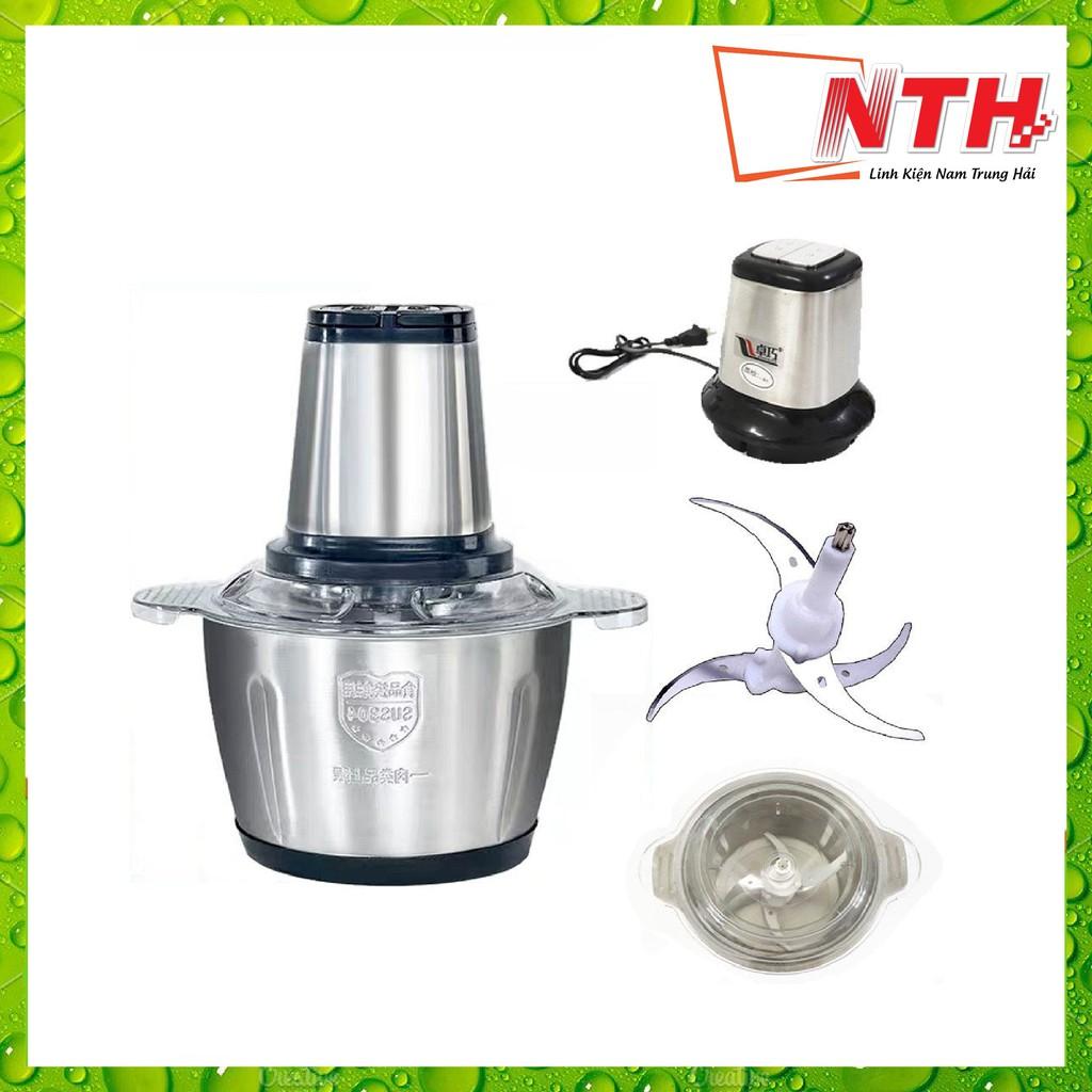 MÁY XAY THỊT ĐA NĂNG CỐI INOX DUNG TÍCH 2 LÍT - LƯỠI KÉP