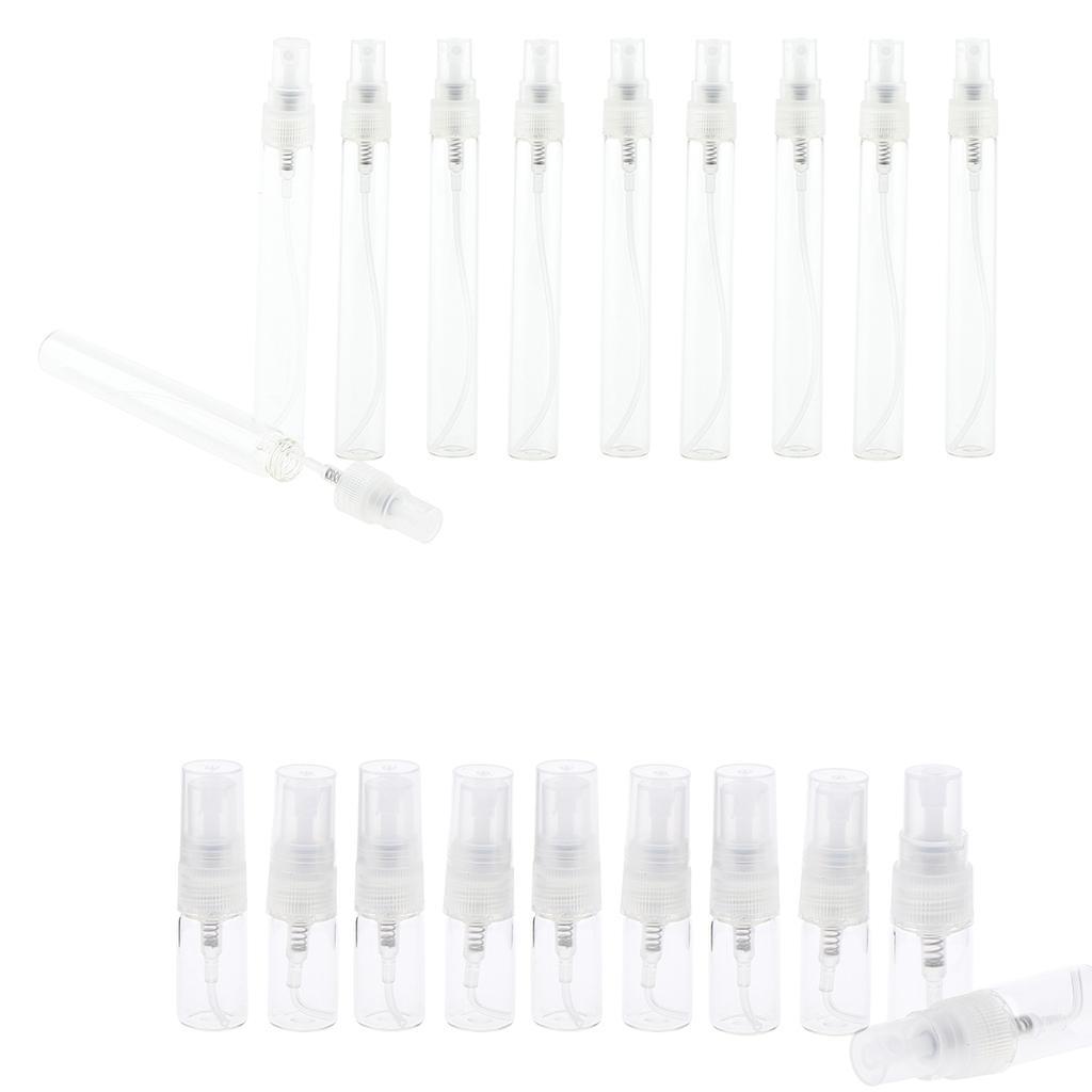 20pcs Clear Atomiser Glass Bottle Spray Refillable Fragrance Perfume Empty Scent