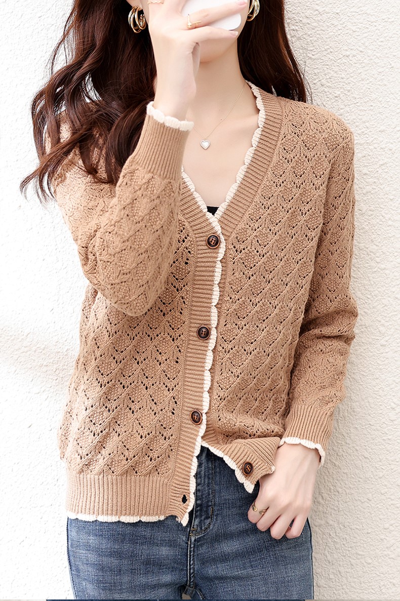 Áo khoác nữ, áo cardigan len phối ren xinh xắn K02