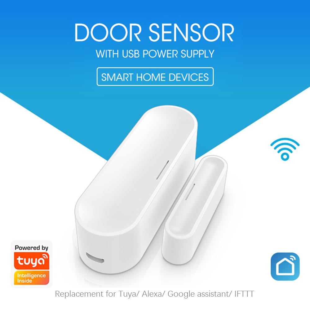 Smart WiFi Door Window Sensor Home Security Sensor with Notification Phone APP Remote Control for Alexa Google Assistant