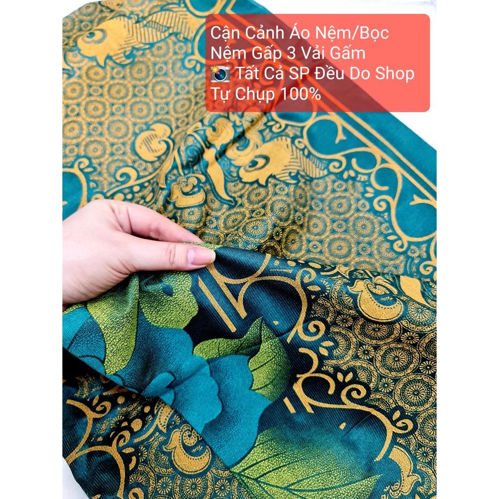 Áo nệm cho nệm xếp 3 có khóa kéo lồng ruột đủ size vải gấm, vỏ bọc nệm gấp dày 9cm gấm Valide