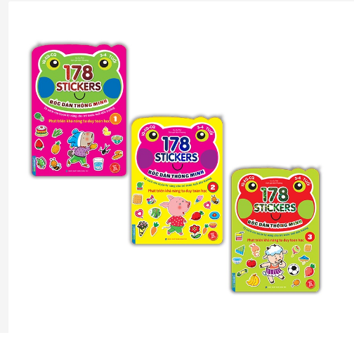 Combo 3c - 178 sticker tư duy toán học IQ EQ CQ (3-4 tuổi)q1+q2+q3