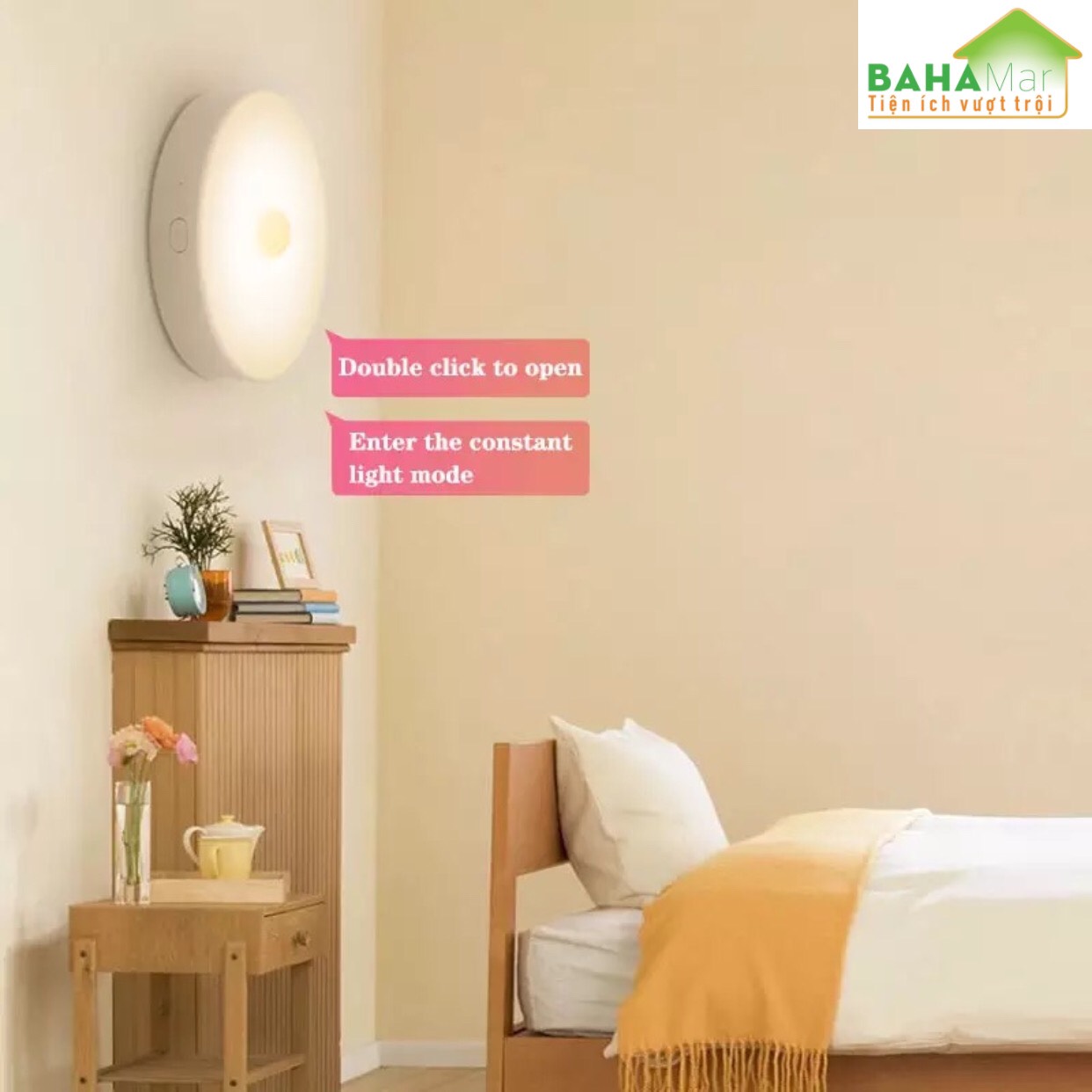 ĐÈN LED THÔNG MINH CẢM BIẾN HỒNG NGOẠI VỚI CHUYỂN ĐỘNG CƠ THỂ QUA ĐỂ BẬT SÁNG BAN ĐÊM BAHAMAR tự động bật sáng khi có chuyển động trong góc 120 đô