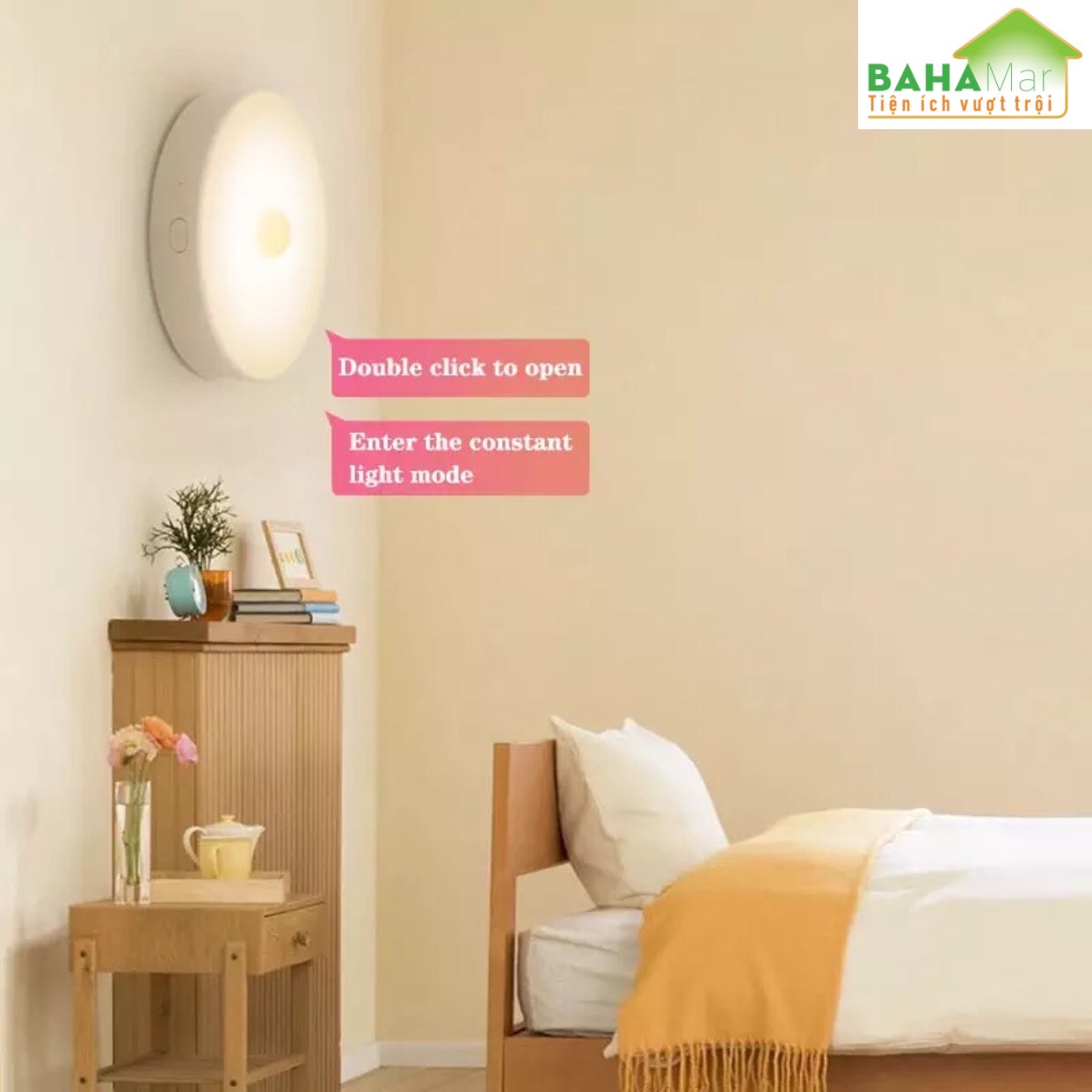 ĐÈN LED THÔNG MINH CẢM BIẾN HỒNG NGOẠI VỚI CHUYỂN ĐỘNG CƠ THỂ QUA ĐỂ BẬT SÁNG BAN ĐÊM  BAHAMAR  tự động bật sáng khi có chuyển động trong góc 120 đô