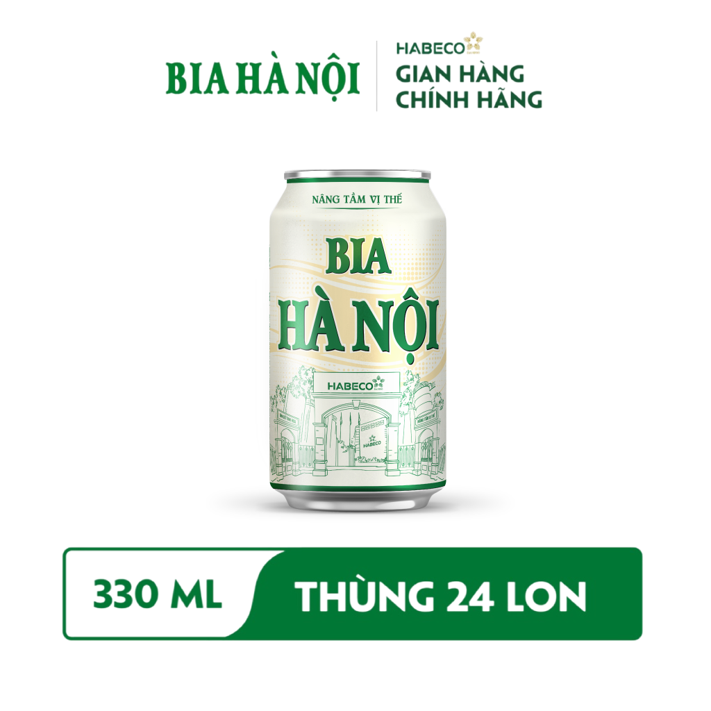 Bia Hà Nội Nhãn Xanh - Thùng 24 lon 330ml