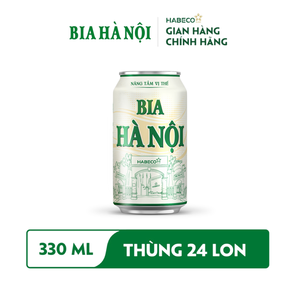 Bia Hà Nội Nhãn Xanh - Thùng 24 lon 330ml 