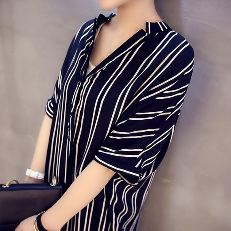 Đầm Sơ Mi Kẻ Sọc Tay Ngắn Dáng Rộng