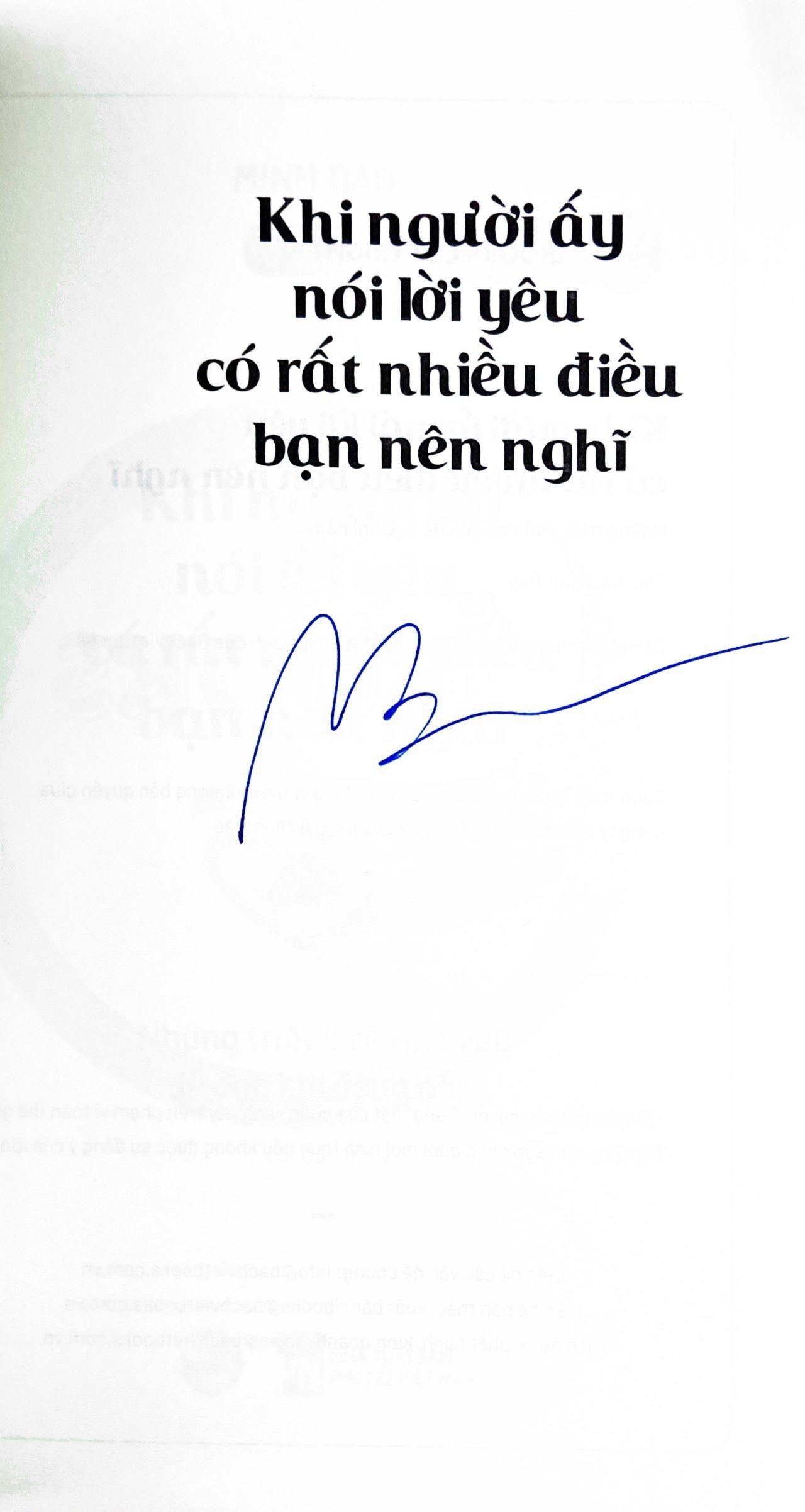 Sách - Khi người ấy nói lời yêu có rất nhiều điều bạn nên nghĩ (Bản có chữ ký tác giả)