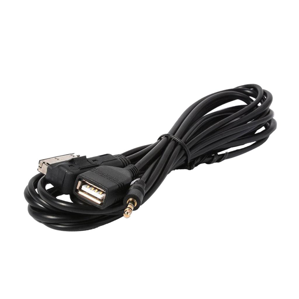 Car Media AMI MDI to Stereo 3.5mm Audio USB Female AUX Adapter Cable to for Audi A3 A4 A5 A6 S5 A6 A8 Q7 S4 S8 TT/ VW Jetta GTI GLI Jetta Passat Cc Tiguan Touareg EOS