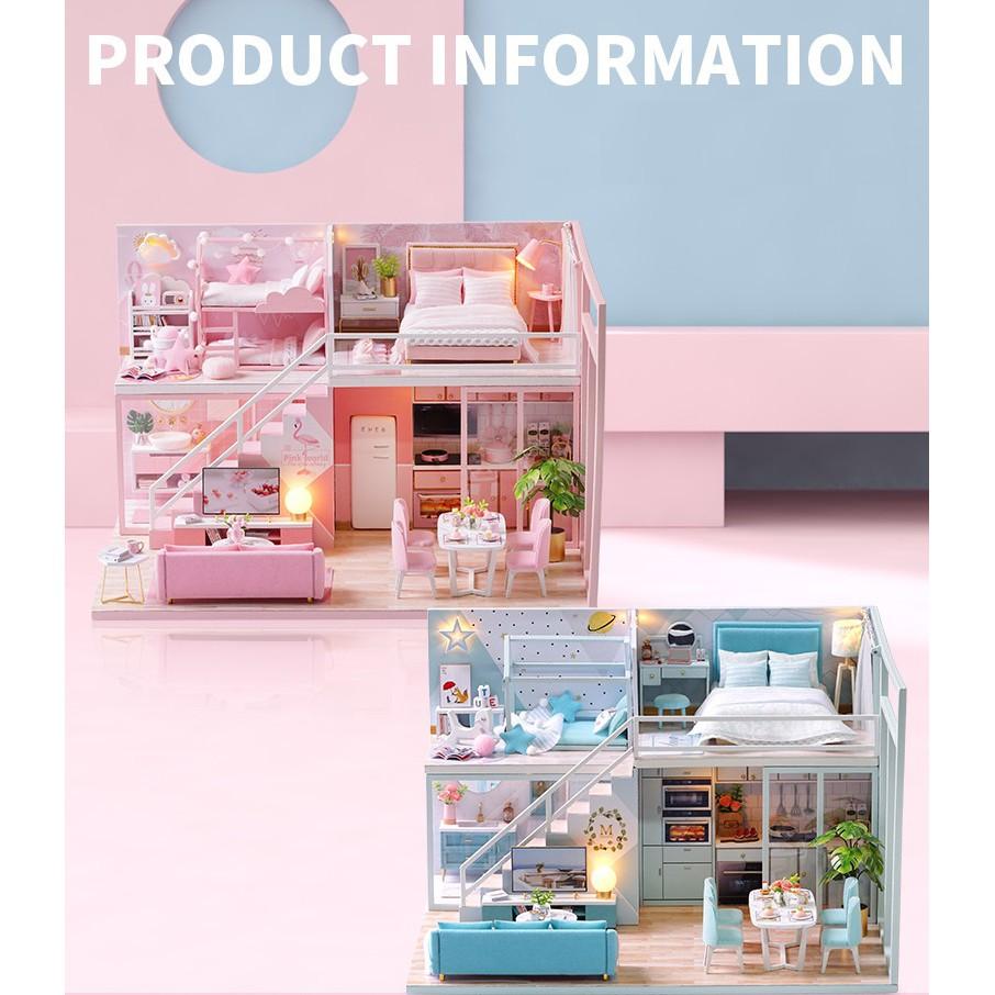 Nhà búp bê Doll House Miniature_ mô hình POETIC_LIFE _Có TẤM CHE BỤI + KEO