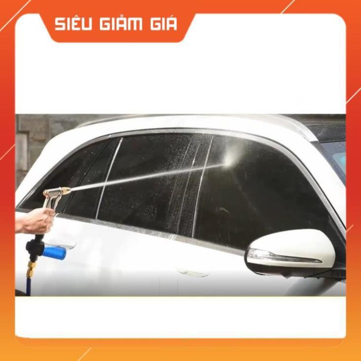 Bộ dây vòi xịt nước rửa xe, tưới cây . tăng áp 3 lần, loại 3m,5m 206587 cút sập,nối vàng+ tặng mở chai