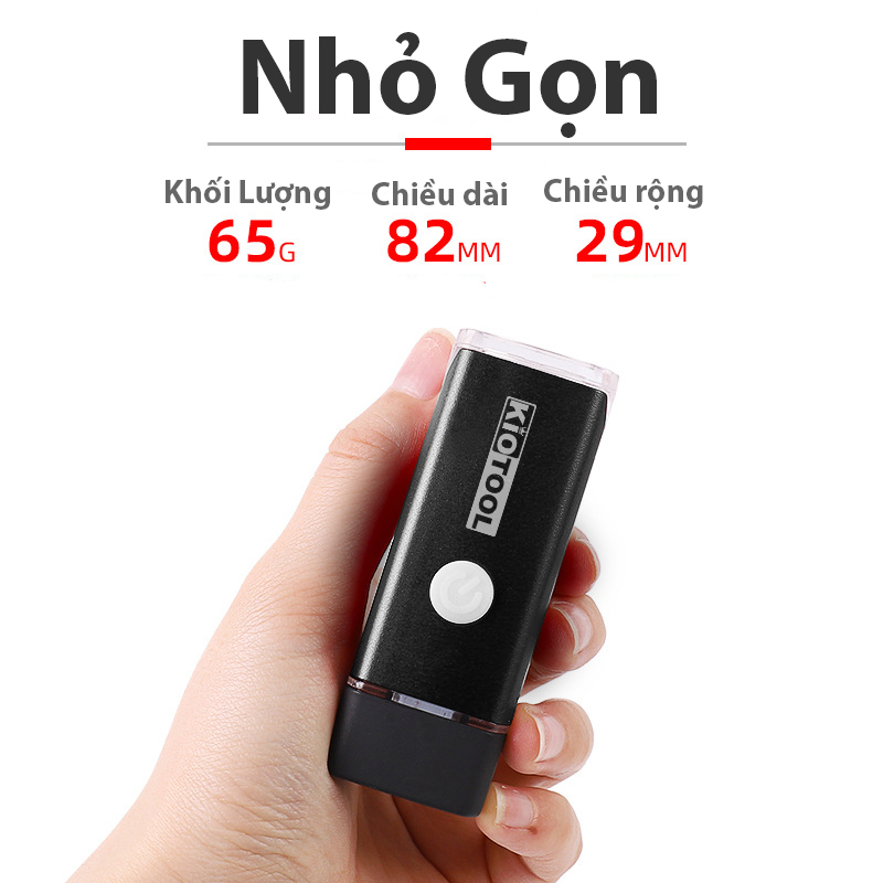 Đèn xe đạp Kiotool thế hệ mới nhiều chế độ sáng chống nước