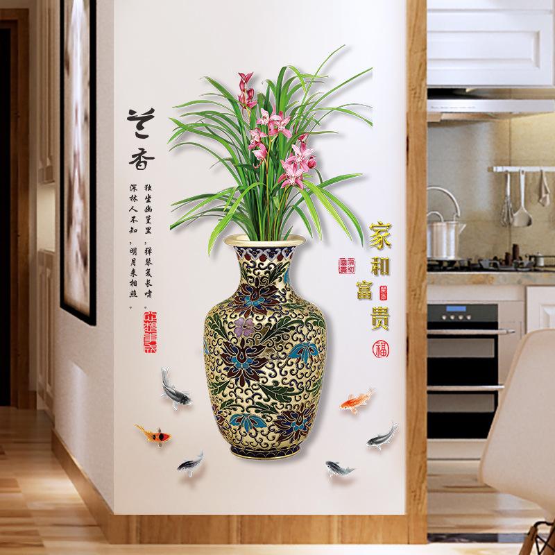 DECAL DÁN TƯỜNG BÌNH HOA LAN