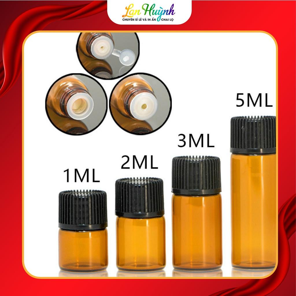 BỘ 10 LỌ THỦY TINH NHỎ 1ML/2ML/3ML/5ML DÙNG CHIẾT TINH DẦU