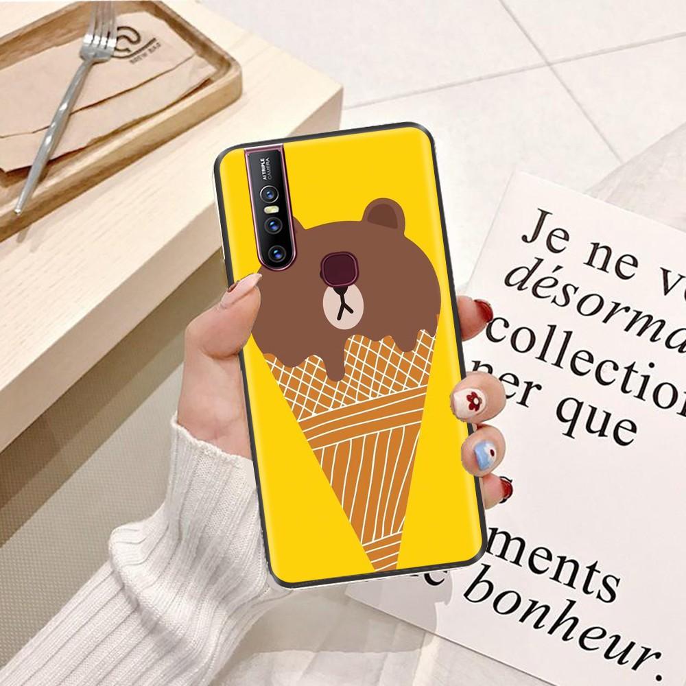 Ốp lưng điện thoại ViVo V5 Viền dẻo TPU hình Gấu Nâu Cute