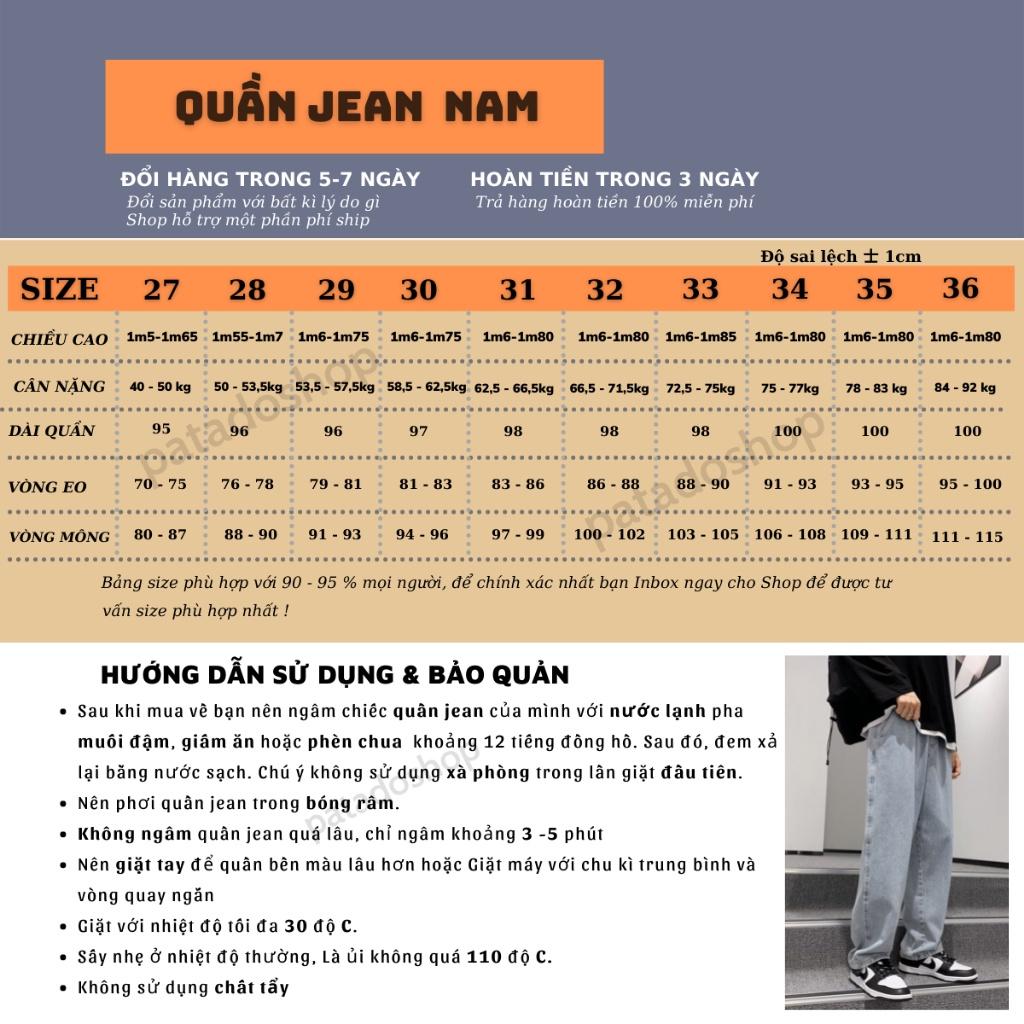 Quần bò nam ống rộng, quần jean baggy nam nữ dáng suông vải jeans cao cấp SR01 không phai màu