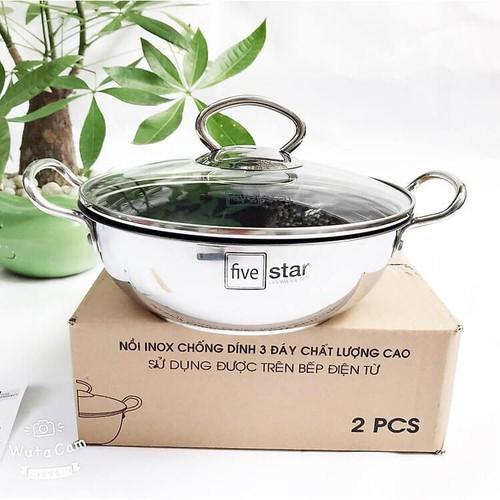 Nồi kho thịt cá 18cm, 20cm 3 đáy từ chống dính