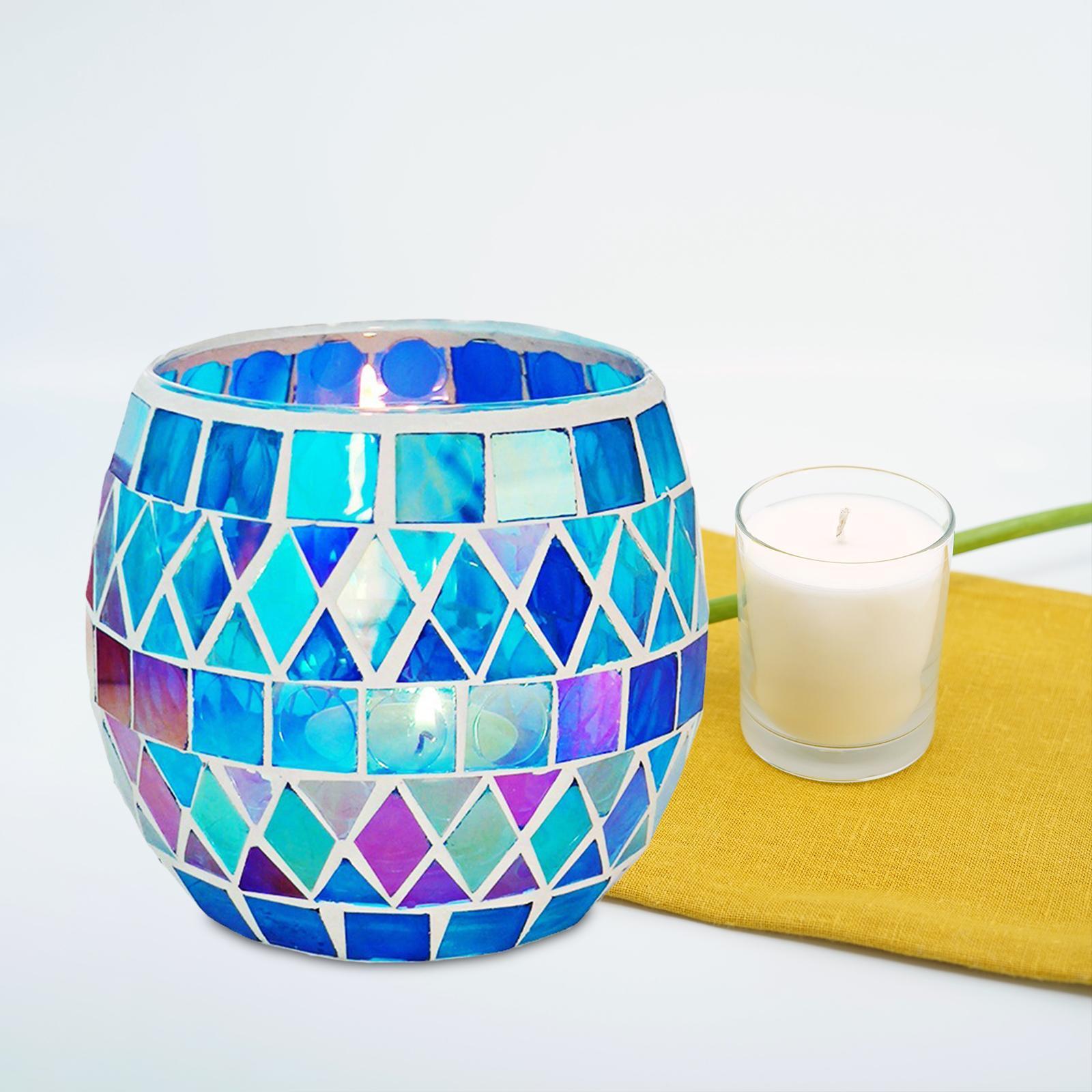 Mosaic Candle Holder Tea Light Holder for Gift Dining Room Home Ornament