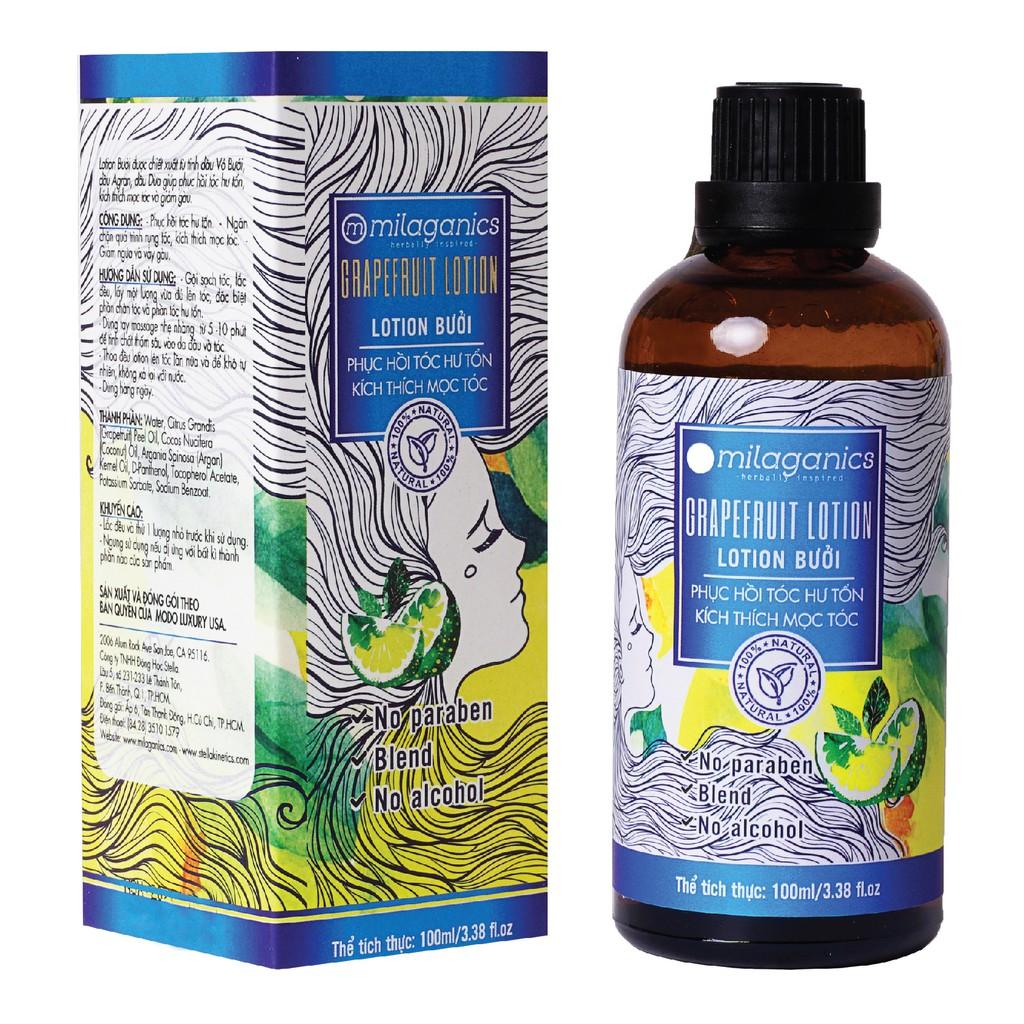 Lotion Bưởi Kích Thích Mọc Tóc & Ngừa Rụng Tóc Từ Tinh Dầu Bưởi Nguyên Chất MILAGANICS 100ml
