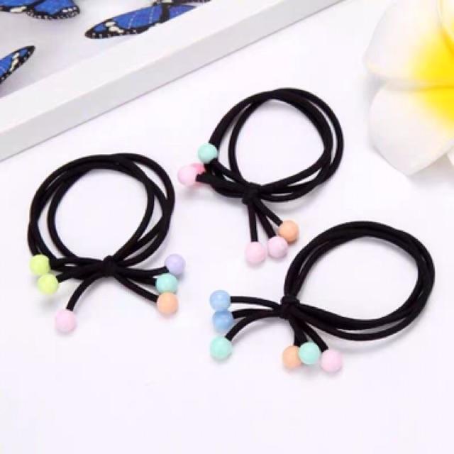 Dây buộc tóc - vòng tay 3 vòng dây chắc chắn phối hạt xinh xắn trẻ trung sành điệu