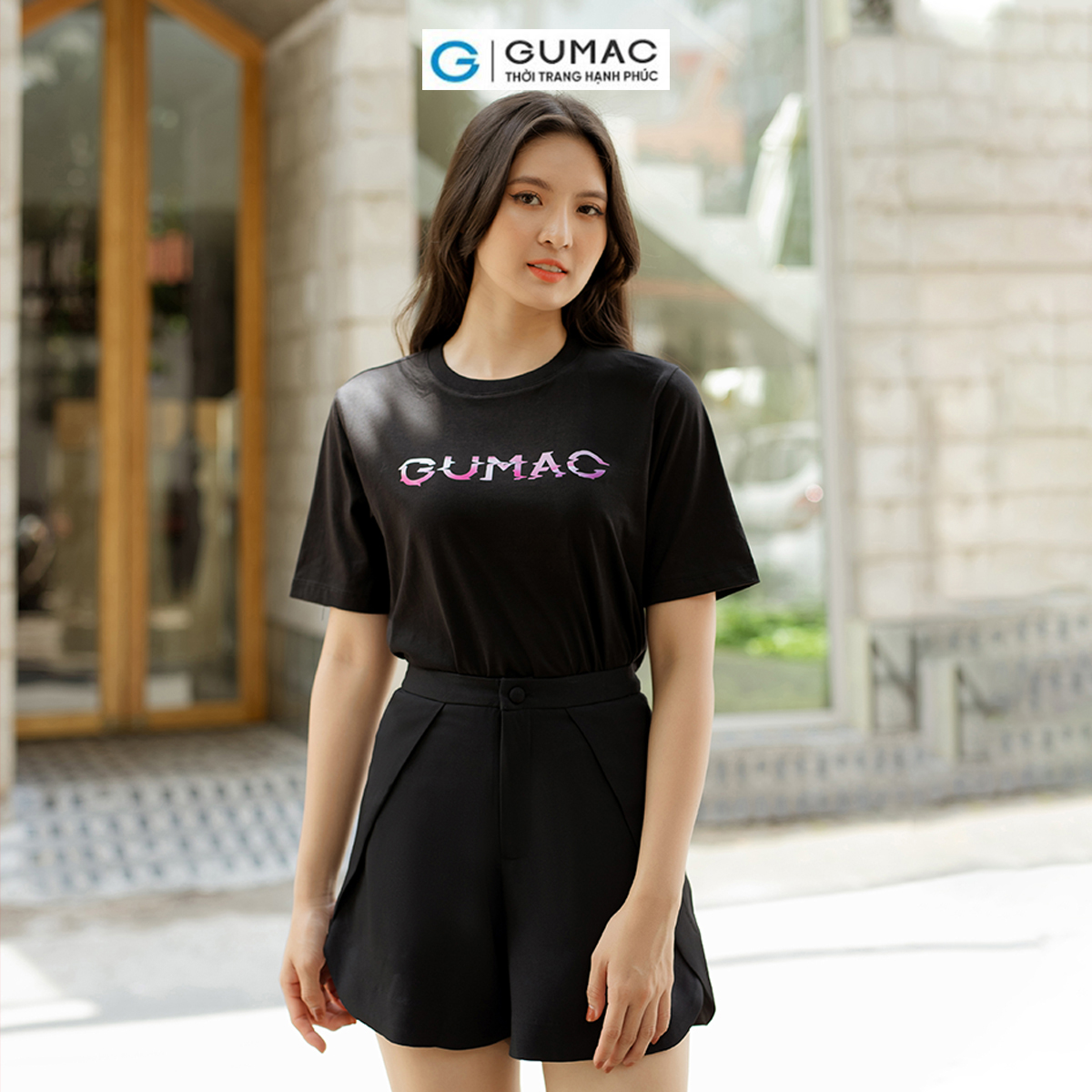 Áo thun nữ in Gumac trẻ trung năng động thời trang GUMAC ATD06067