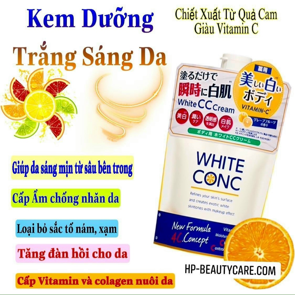 Kem Dưỡng Trắng Da Toàn Thân Ban Ngày White Conc Marna CC Cream C II 200g (Combo 200g Và Set 24ml)