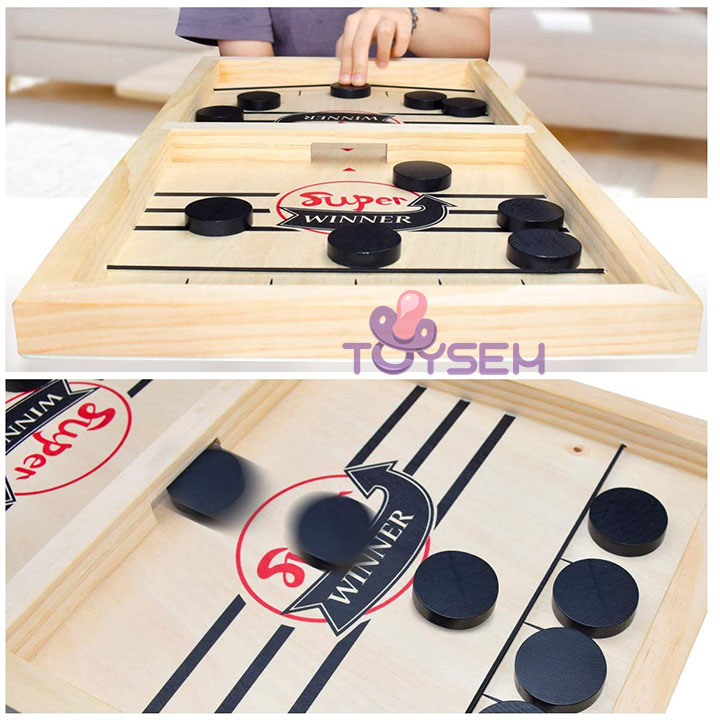 Bàn chơi bắn quân hockey qua lỗ bằng gỗ size lớn - Khúc côn cầu bàn gỗ foosball winner - Quà tặng sinh nhật cho bé trai, bé gái cute