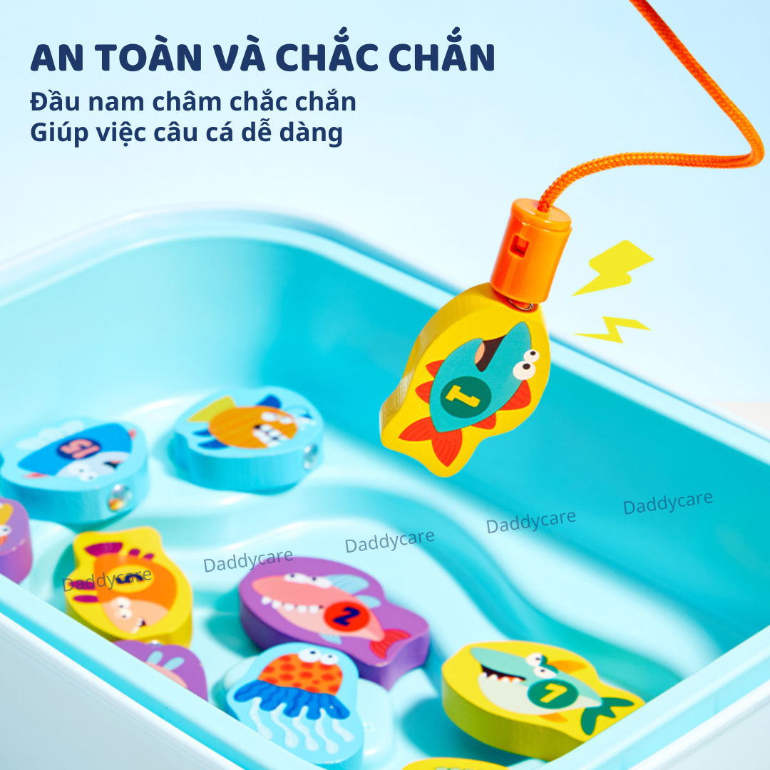 Bộ câu cá cho bé nam châm bằng gỗ Mideer Magnetic Fishing Toy