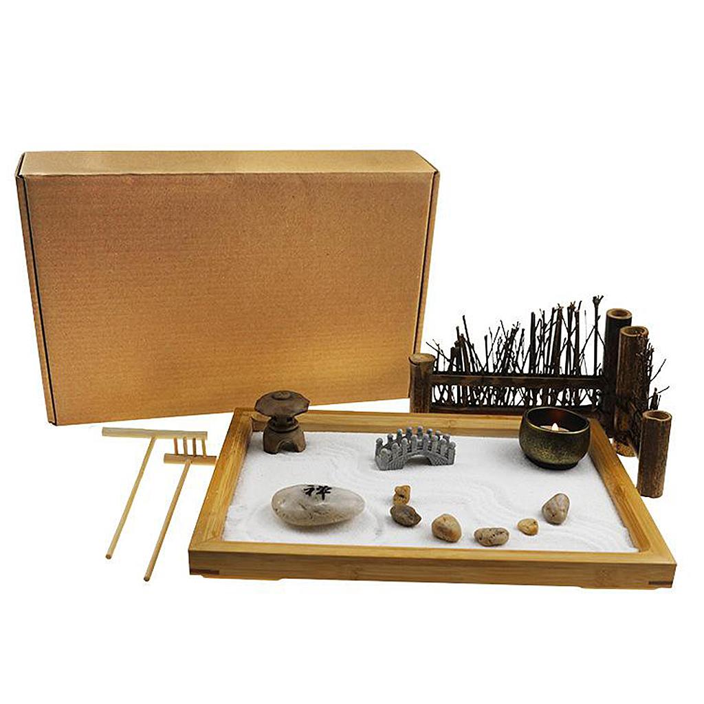 Zen Garden Sandbox Ornament Zen Sand Tray Housewarming Gifts for Office