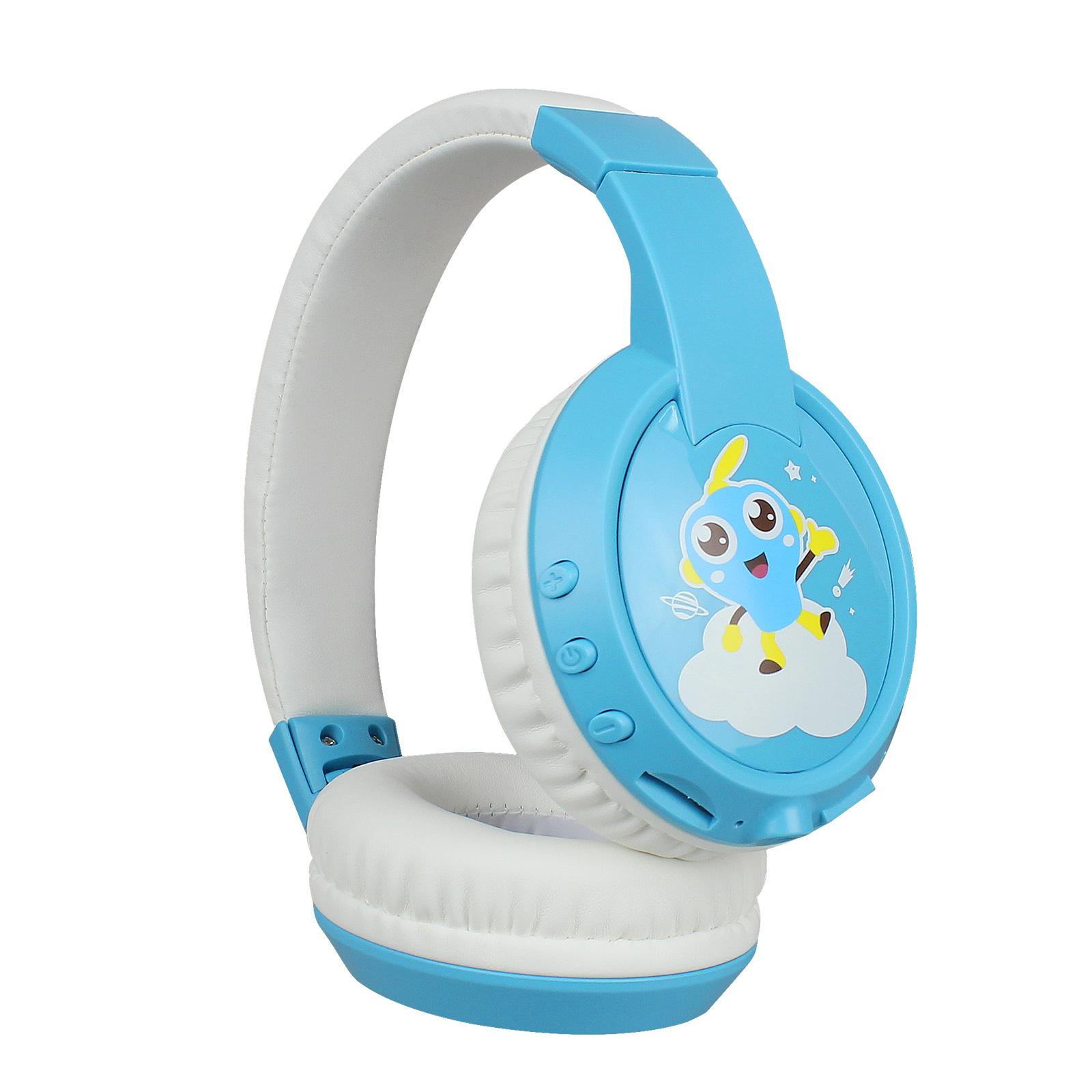 Tai nghe Bluetooth không dây dành cho trẻ em tích hợp micrô trên tai giới hạn âm lượng 85dB - Màu hồng