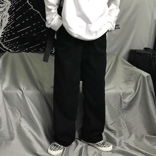 Quần Ống Rộng Baggy Kaki Nhung Tăm Ulzzang Unisex Nam Nữ 5 Màu Siêu Hot Trend