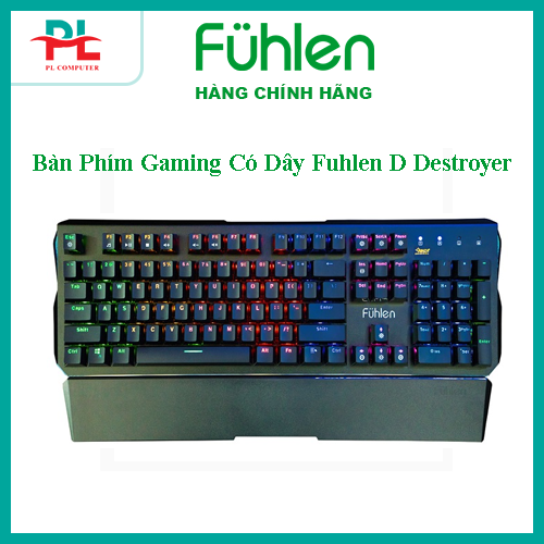 Bàn Phím Gaming Có Dây Fuhlen D Destroyer Mechanical Blue Switch (Black) - Hàng chính hãng