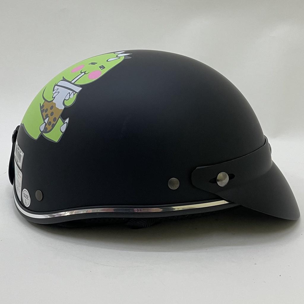 Mũ Bảo Hiểm 1/2 Đầu CHITA HELMETS CT6B1 Tem Trà Sữa Khủng Long