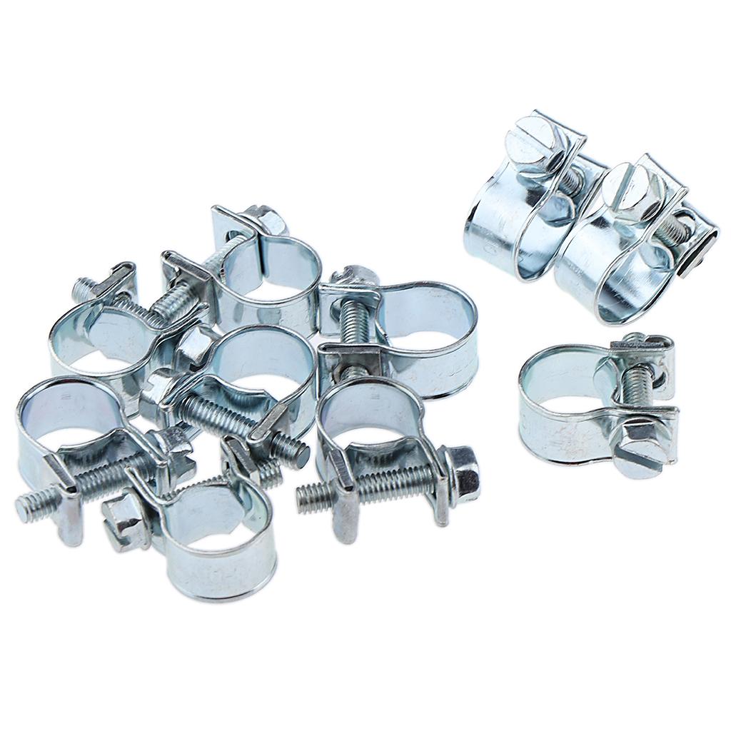 20x Mini Adjustable Hose Pipe Clips Fuel Water Line Worm Clip Ø 10 - 12mm