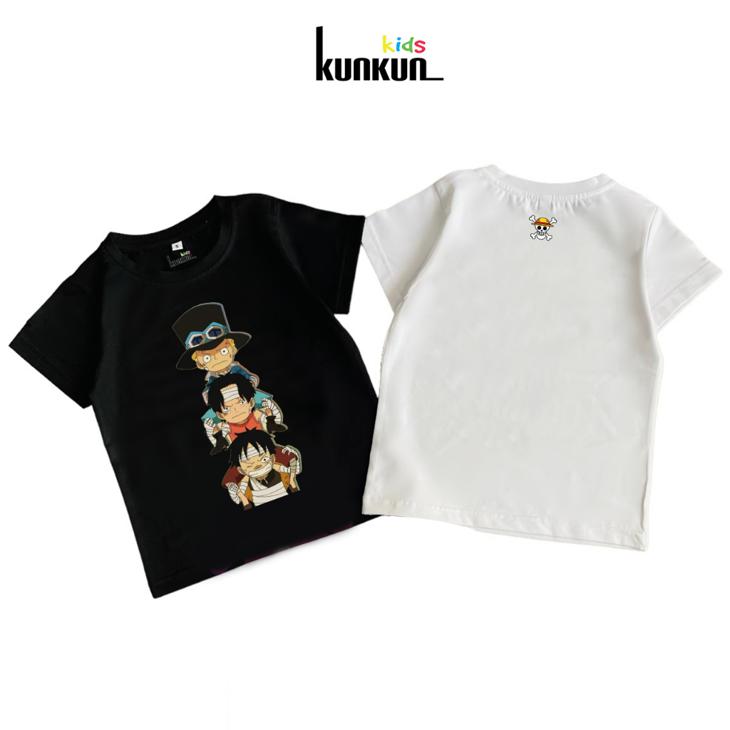 Áo bé trai cotton in 3D hình Bộ ba luffy Kunkun Kid x TH Fashion ACT0006 (Quần mua riêng)