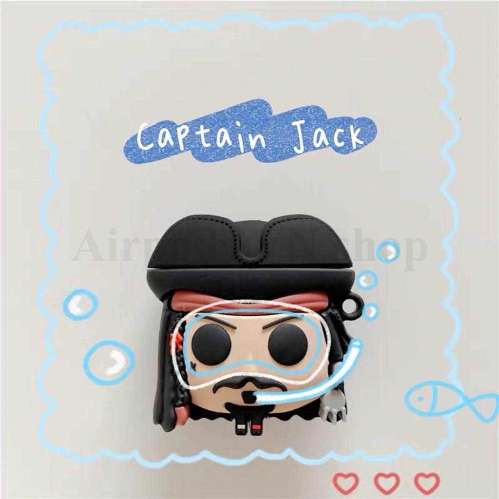 Bao Case Ốp dành cho Airpods 1/2, Airpods Pro cướp biển Cariebean mắt chột siêu ngầu silicon cao cấp