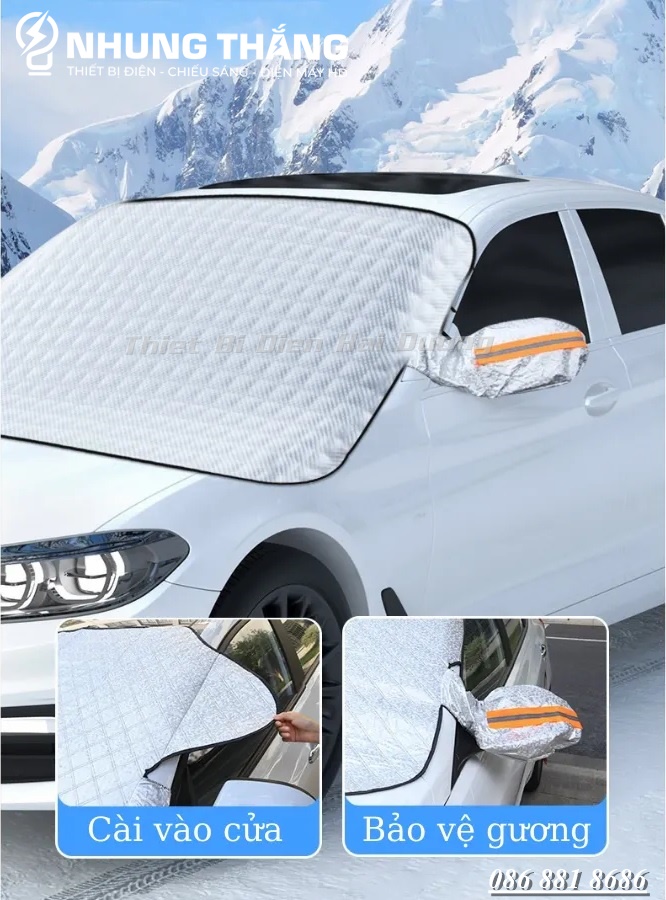 Bạt Phủ Che Nắng R-3943 - Chống Nóng,Cách Nhiệt Kính Lái , Phủ Gương Ô Tô Xe Hơi - 4 Lớp Tráng Bạc Cao Cấp - CÓ VIDEO