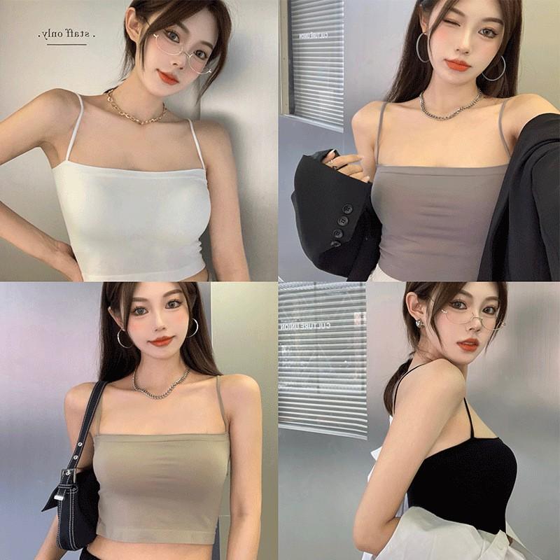 Áo 2 Dây Croptop Cotton Đệm Ngực Co Giãn Mát Mẻ Thoải Mái 2S14