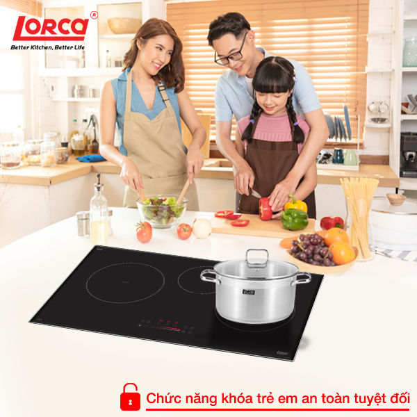Bếp Từ Ba LORCA LCI 309 PLUS - Hàng Chính Hãng Nhập Khẩu Malaysia, Công Suất Lớn, Tiết Kiệm Điện